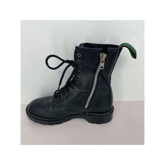 Solovair 11-Eye Derby Boot Inside Zip Black Womens 8 Mens 7 - Picture 4 of 15